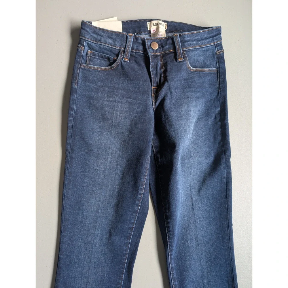 NWOT L'Agence coco mid rise slim straight jeans Size 24 Blue #9NA53